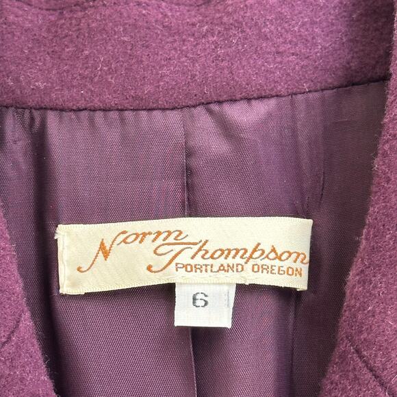 Vintage 90s Norm Thompson Wool Cashmere Blend Blazer Jacket Womens Size 6 Purple - Picture 8 of 11
